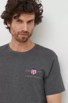 Gant tricou din bumbac culoarea gri, cu imprimeu imagine