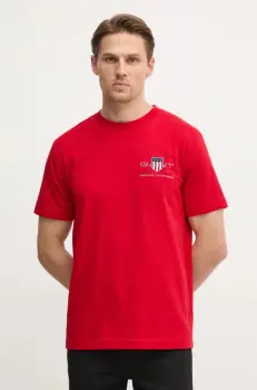 Gant tricou din bumbac culoarea rosu, cu imprimeu imagine