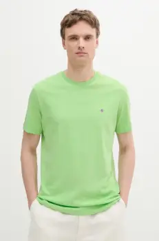 Gant tricou din bumbac culoarea roz, neted imagine