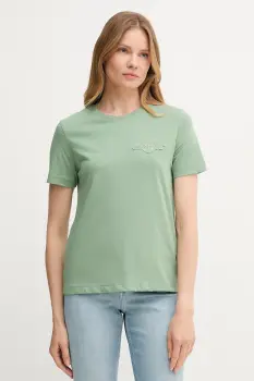 Gant tricou din bumbac culoarea verde, 4202589 imagine