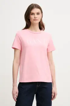 Gant tricou din bumbac femei, culoarea roz, 4200502 imagine