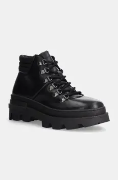 GARMENT PROJECT botine Nelly Lace-Up femei, culoarea negru, cu platforma, GPWF2585 imagine
