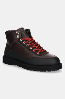 GARMENT PROJECT ghete de piele Olaf Lace-Up Boot barbati, culoarea maro, GPF2608 imagine