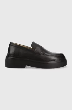 GARMENT PROJECT mocasini de piele June Loafer femei, culoarea negru, cu platforma, GPW2403 imagine