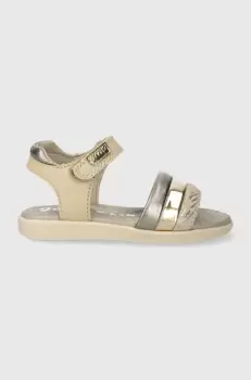 Garvalin sandale din piele pentru copii culoarea bej imagine