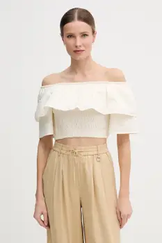 Gaudi bluza cu volane pentru femei, din bumbac imagine