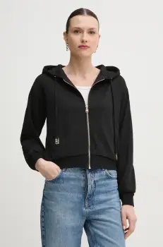 Gaudi bluza femei, culoarea negru, cu gluga, neted, 511BD64003 imagine