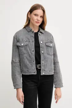 Gaudi geaca jeans culoarea gri, de tranzitie, oversize, 521BD36003 imagine