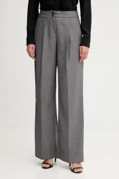 Gaudi pantaloni culoarea gri, lat, high waist, 521FD25006 imagine