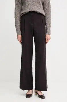 Gaudi pantaloni culoarea maro, drept, high waist, 521FD25020 imagine