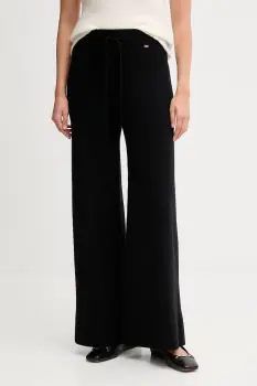 Gaudi pantaloni culoarea negru, lat, high waist, 521FD23002 imagine