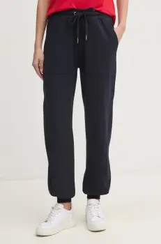 Gaudi pantaloni de trening femei, culoarea albastru marin, neted, 511BD24006 imagine