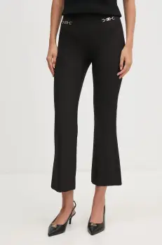 Gaudi pantaloni femei, culoarea negru, drept, high waist, 421FD25009 imagine