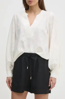 Gaudi pantaloni scurti femei, culoarea negru, neted, high waist, 511BD25009 imagine