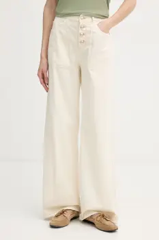 Gaudi pantaloni wide leg pentru femei, din bumbac imagine