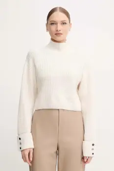 Gaudi pulover culoarea bej, calduros, cu guler, 521BD53033 imagine