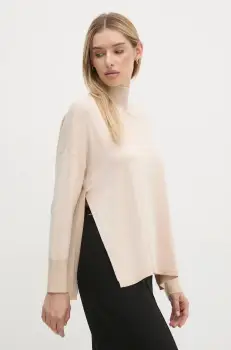 Gaudi pulover femei, culoarea bej, light, cu turtleneck, 421BD53010 imagine