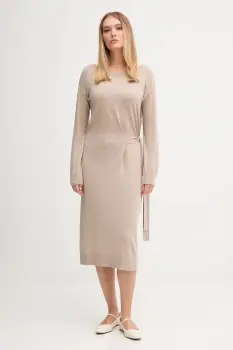 Gaudi rochie culoarea bej, maxi, drept, 521FD13001 imagine