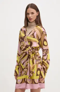 Gaudi rochie culoarea galben, mini, drept, 421FD15013 imagine
