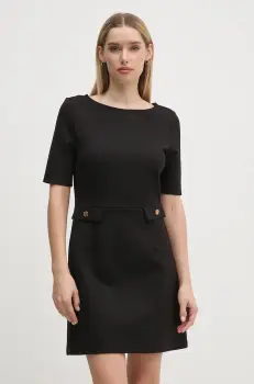 Gaudi rochie culoarea negru, mini, drept, 421BD14006 imagine
