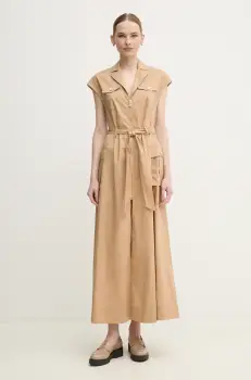 Gaudi rochie din bumbac culoarea bej, maxi, evazati, 511FD15014 imagine