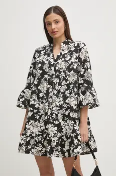 Gaudi rochie din bumbac culoarea negru, mini, evazati, 511BD15009 imagine