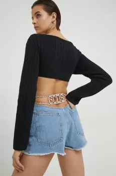 GCDS pantaloni scurti femei, cu imprimeu, high waist imagine