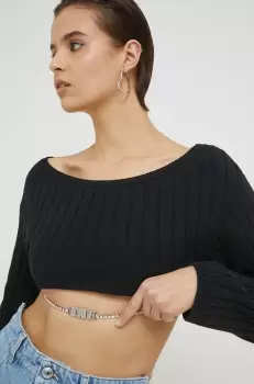 GCDS pulover femei, culoarea negru, light imagine