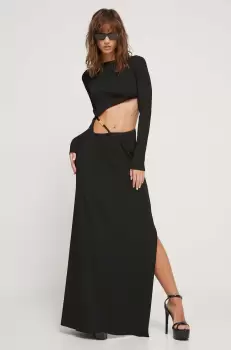 GCDS rochie culoarea negru, maxi, mulata imagine