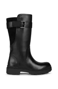 Geox cizme D NEVEGAL ABX D femei, culoarea negru, cu toc plat, D26UPD 04322 C9999 imagine