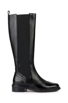 Geox cizme D WALK PLEASURE H femei, culoarea negru, cu toc plat, D36TGH 04948 C9999 imagine