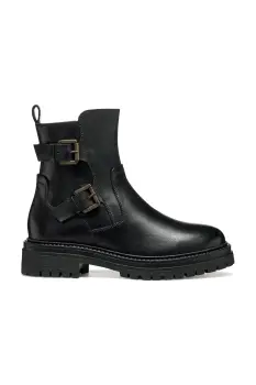 Geox cizme de piele D IRIDEA culoarea negru, cu toc plat, D36HRC 00043 C9999 imagine