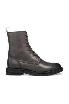 Geox cizme de piele D SERILDA culoarea gri, cu toc plat, D46WYG 00043 C6029 imagine