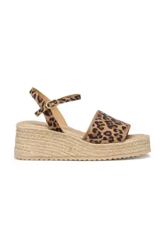 Geox espadrile wedges pentru femei, din piele D ALEMERIA imagine