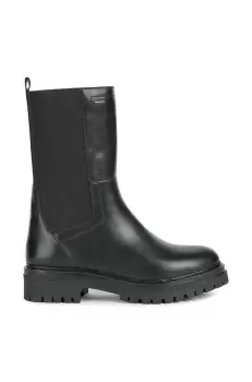 Geox ghete chelsea de piele Iridea B Abx femei, culoarea negru, cu toc plat imagine