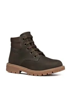 Geox ghete de iarna pentru copii din piele J16FAB 032BC J SHAYLAX culoarea maro imagine
