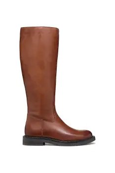 Geox ghete de piele D SERILDA culoarea maro, cu toc plat, D46WYA 00043 C6002 imagine