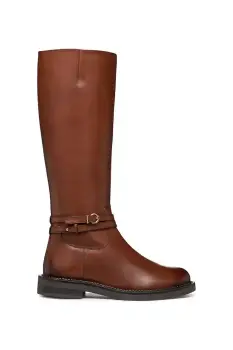 Geox ghete de piele D SERILDA culoarea maro, cu toc plat, D56WYA 00043 C6002 imagine