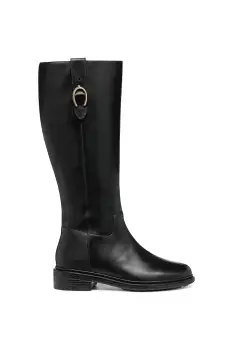 Geox ghete de piele D WALK PLEASURE culoarea negru, cu toc plat, D46TGD 00043 C9999 imagine