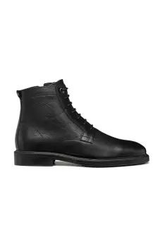 Geox ghete de piele U TIBERIO barbati, culoarea negru, U46G5D 000JD C9999 imagine