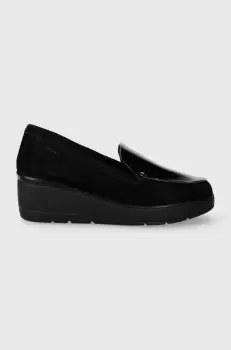 Geox mocasini D ILDE B femei, culoarea negru, toc pana, D36RAB022HHC9999 imagine
