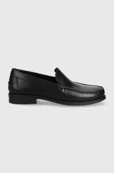 Geox Mocasini de piele barbati, culoarea negru imagine