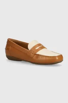Geox mocasini de piele D ANNYTAH MOC A femei, culoarea maro, cu toc plat, D25BMA 00043 C5F5V imagine
