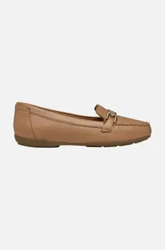 Geox mocasini de piele D ANNYTAH MOC femei, culoarea bej, cu toc plat, D84BMA 00046 C5000 imagine