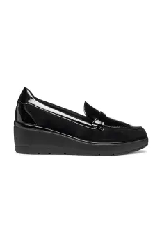 Geox mocasini de piele D ILDE culoarea negru, cu platforma, D46RAB 02202 C9999 imagine