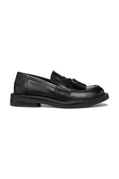 Geox mocasini de piele D SERILDA culoarea negru, cu toc plat, D46WYH 00043 C9999 imagine