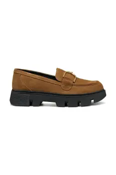 Geox mocasini de piele D VILDE culoarea maro, cu platforma, D46UAH 00022 C6372 imagine