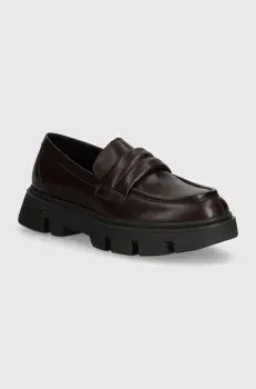 Geox mocasini de piele D VILDE femei, culoarea maro, cu platforma, D46UAC 00043 C6024 imagine