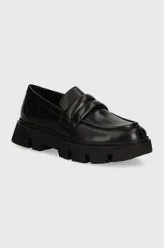 Geox mocasini de piele D VILDE femei, culoarea negru, cu platforma, D46UAC 00043 C9999 imagine