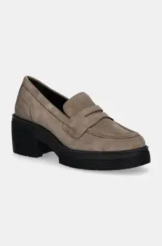 Geox mocasini din piele intoarsa D SPHERICA EC15 femei, culoarea verde, cu platforma, D46WWD 00022 C6029 imagine